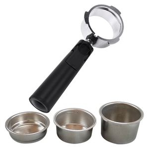 Porte-filtre pour <span class=keywords><strong>machine</strong></span> à café en alliage de 51 mm, portafilter sans fond avec poignée en bois/plastique, <span class=keywords><strong>accessoire</strong></span> professionnel - Product Image 3