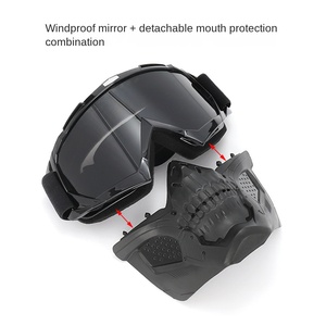 タクティカル スカル マスク フルフェイス ゴーグル付き 防風 バイク モトクロス アウトドア用 - Product Image 3