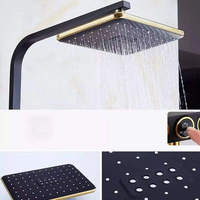 KOEN OEM Grifo Termostático Cromado ABS para Baño de Hotel, Monomando con Función de Pausa, Lluvia Suave y Chorro de Masaje, Agua Fría y Caliente, Montaje en Pared