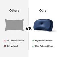Oreiller ergonomique en mousse à mémoire de forme JTY, en tissu soyeux respirant, pour le soutien cervical et la traction cervicale, idéal pour dormir