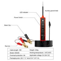 Testeur de circuit longue portée Auto Power Probe 6-24V DC, testeur de batterie pour système électrique automobile, outil de diagnostic avec voyant lumineux