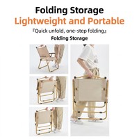 Chaise Kermit style glamping, chaise pliante carrée en aluminium pour l'extérieur, camping, pique-nique, pêche, loisirs, portable, ultra-légère, pour l'extérieur