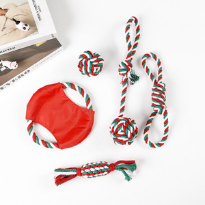 Christmas Pet Toy Set Rope Chew Teething Dog Toys Medium Size Tear Resistant Wholesale - Product Image 2