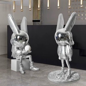 Robbi ánh trăng thỏ sáng sợi thủy tinh sàn Điêu Khắc Trung tâm mua sắm KTV trang trí sang trọng Internet người nổi tiếng nhựa thủ công mỹ nghệ - Product Image 1