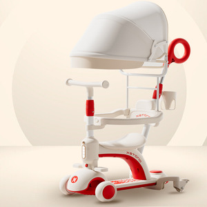 Trottinette tricycle pour enfants XBTONG avec siège et capote, pour les âges de 1 à 8 ans, hauteur réglable, design moderne - Product Image 1