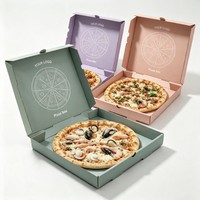 Caja de Pizza de Papel con Logotipo Personalizado al por Mayor, Caja de Papel Corrugado Resistente para Empacar Pizza y Alimentos para Restaurantes