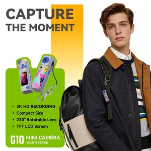 Mini caméra G10 2K HD, caméra porte-clés, caméscope de poche portable 230 °   Appareil photo pour enfants avec écran TFT LCD et objectif rotatif pour vlog - Product Image 6