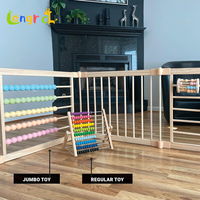 Parc de jeu Montessori en bois extra large pour bébés et tout-petits, pliable, extensible, panneaux réglables, mobilier de chambre naturel unisexe
