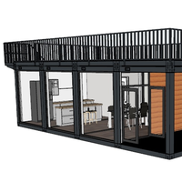 Conteneur plat de style moderne de haute qualité, installation rapide, contenant plat prédécoupé, construction de restaurant avec terrasse, offre spéciale
