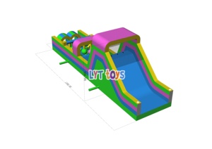 Parcours d'obstacles gonflable populaire pour la location, avec barrière de franchissement et <span class=keywords><strong>filet</strong></span> de sport, vente en gros - Product Image 4