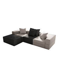 Nordisches Minimalistisches Ausziehbares Modulares Sofa Rahmenloses Samt-Stoffsofa Hochdichter Rückfedernder Schwamm Anpassbare Farbe