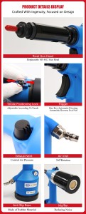 Pistolet à rivets pneumatique léger et flexible pour la construction de ponts - Product Image 1