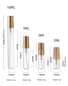 <strong>Mini</strong> Flat Glass Perfume <strong>Bottle</strong> with Plastic Stopper Sample Essential Oil Tube Screen Printing Pump Sprayer Sealing Type - Product Image 1