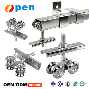 Rueda <span class=keywords><strong>de</strong></span> <span class=keywords><strong>Puerta</strong></span> Corredera <span class=keywords><strong>de</strong></span> Acero Resistente <span class=keywords><strong>de</strong></span> 4 Ruedas con Diseño Plegable para Uso en Exteriores y Cocina - Product Image 1