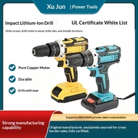 Perceuse pistolet multifonction lithium-ion 21V à moteur à balais, deux vitesses, réversible, pour perçage universel, best-seller transfrontalier