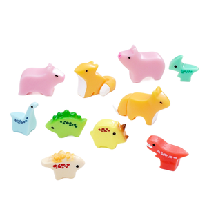 Nuevas y lindas figuras de animales de <span class=keywords><strong>cerdito</strong></span> y dinosaurio cuadradas de KI Yuewu, accesorios decorativos DIY, pequeños adornos de escritorio. - Product Image 1