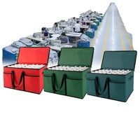 Boîte de rangement pliable en tissu pour ornements avec 128 compartiments de forme carrée, capacité de 10 à 20 L
