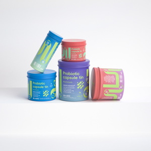 Emballage recyclable en aluminium pour compléments alimentaires, design personnalisé disponible, conteneur d'emballage pour capsules de probiotiques - Product Image 4