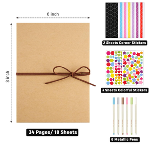 Grande Album di carte nere retrò fai <span class=keywords><strong>da</strong></span> te fisarmonica pieghevole impilabile Memory Photo Book fatto <span class=keywords><strong>a</strong></span> mano carta Kraft copertina <span class=keywords><strong>da</strong></span> viaggio disco di plastica - Product Image 6