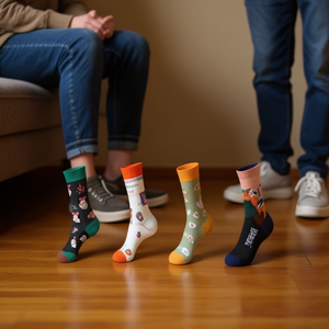 Calcetines Angelina a Media Pantorrilla 37-45 con Estampado de Dibujos Animados, Transpirables, Tejidos, Casuales, para Uso Diario, para Mujer - Product Image 4