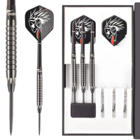 Fléchettes en tungstène à marque privée, ailettes équilibrées, corps micro-grain Freccetta, 22g, pointe en acier poli miroir, packs d'équipement de loisirs à domicile