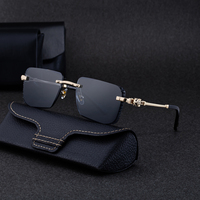 Lunettes de soleil Partagas pour hommes, design de mode, logo personnalisé, sans monture, verres taillés en diamant, tête de léopard, UV400