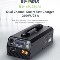 Chargeur intelligent rapide haute puissance Ev-Peak U1+ 1200W 25A pour drone agricole, inspection, photographie aérienne, pièces de rechange