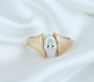 แหวนหมั้นเพชรทรงกลมเจียระไนแบบบริลเลียนท์ 1 กะรัต ทองคำแท้ 14K สีโรสโกลด์ เพชรเลี้ยงในห้องปฏิบัติการ คุณภาพ VVS-VS หรูหรา สำหรับทั้งชายและหญิง รับรองคุณภาพ เหมาะสำหรับงานปาร์ตี้ - Product Image 3