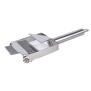 Nouveau couteau à ouvrir les ruches ZHILI BEE en acier inoxydable 201, spatule de coupe, manche en caoutchouc noir, couleur argent, 6 - Product Image 1