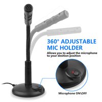 USB-4 USB Kablolu Kondenser Bilgisayar Mikrofonu Kaz Boynu Tasarım Çok Yönlü Desenli Taşınabilir Hafif Oyunlar İçin