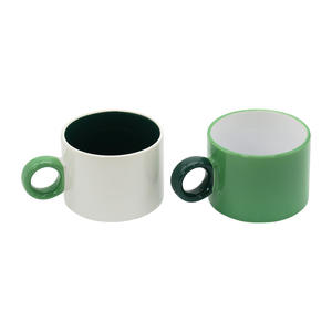 Tasse en céramique Ru Ware, porcelaine blanche, vaisselle de bureau, cadeau d'affaires, fabriquée à Zibo, tasses de couleur unie pour le thé et l'eau - Product Image 1