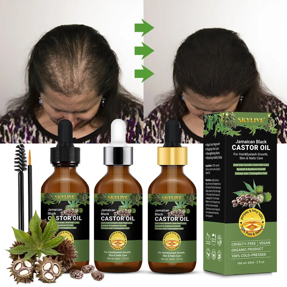 Bio Natur Caster Öl für Baby Haarpflege Wachstums öl Jamaican Black Castor Oil Haar Augenbrauen Wimpern Bart Wachstums produkte