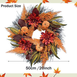 Guirnalda Artificial de Otoño con Girasoles, Hojas de <span class=keywords><strong>Arce</strong></span> y Ramas de Bayas para Decoración de Puerta Principal, Acción de Gracias, Halloween, Interiores - Product Image 4