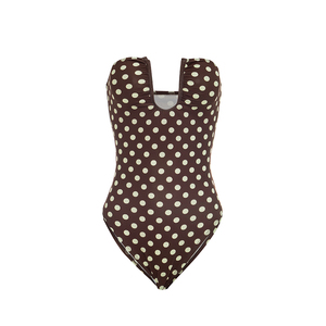 Viviblook C26BS095 Traje de baño de una pieza de verano para mujer, traje de baño Sexy sin tirantes con estampado de lunares Retro, traje de baño para mujer, ropa de playa - Product Image 5