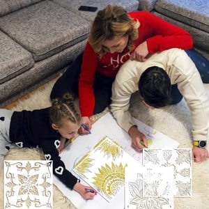 Mandala <span class=keywords><strong>plantillas</strong></span> (12x12 pulgadas) pintura de pared de madera muebles piso azulejos tela de vidrio reutilizable aerógrafo plantilla - Product Image 2