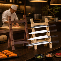 Großhandel Umweltfreundlicher Rechteckiger Sashimi/Yanagiba-Messer-Präsentationsständer Holz-Vitrine für Sushi-Bar und Offene Küche
