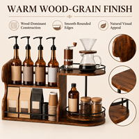 Estante Giratorio 360° de Madera Ecológica para Botellas de Licor, Organizador de Jarabes de Café, Estante de Vino para Encimera/Mesa, Tipo Lazy Susan
