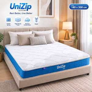 Matelas à ressorts ensachés UniZip offrant un soutien ferme et un accès par fermeture éclair, avec un profil de 25 cm, pour les hôtels, les détaillants et les importateurs mondiaux. - Product Image 1
