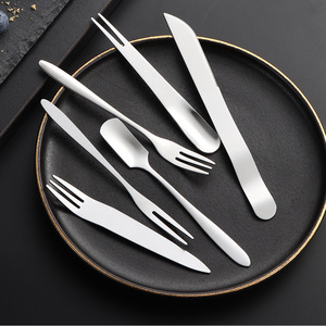 Ensemble de fourchettes à gâteau de lune en acier inoxydable 304, couteau à gâteau et fourchette à dessert, fourchette-cuillère 2-en-1 pour fruits, service d'impression de logo personnalisé - Product Image 2