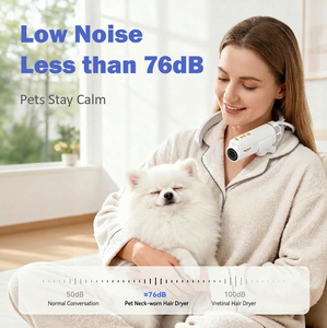 เครื่องเป่าขนสัตว์เลี้ยงแบบแฮนด์ฟรี ปรับความเร็วได้ พร้อมฟังก์ชั่นประจุลบ สำหรับการดูแลขนสุนัขหลังอาบน้ำ - Product Image 3