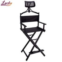 Chaise de professionnel de maquillage, inclinable, en aluminium, avec repose-tête