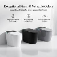 WC intelligent monobloc en céramique, à poser au sol, allongé, avec siège chauffant, chasse d'eau automatique, sans réservoir, vente en gros