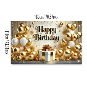 لافتة عيد ميلاد سعيد ذهبية لامعة 70.8x43.3In ذهبية للشامبانيا هدية عيد ميلاد قماش خلفية للديكور لافتة الحفلات - Product Image 2