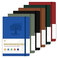 Carnet de notes A5 avec bande élastique Arbre de Vie et logo personnalisé - Édition cadeau