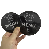 Autocollant de carte de menu NFC RFID en époxy rond 100x100mm/80mm 13,56 MHz étanche pour usage intérieur