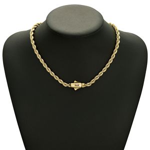 Corrente de Corda Torcida em Aço Inoxidável Banhado a Ouro PVD <span class=keywords><strong>14K</strong></span> <span class=keywords><strong>4mm</strong></span> 6mm, Joia Hip Hop Antiferrugem para Mulheres e Homens - Product Image 6