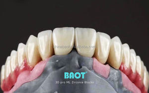 CAD CAM วัสดุสิ้นเปลืองทางทันตกรรมเซรามิกเครื่องกัดเซอร์โคเนียทันตกรรมบล็อกเซอร์โคเนียผลิตภัณฑ์ ST สีเทา98*10-30มม - Product Image 6