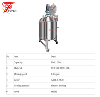 300l 500l Roestvrij Staal Verwarmde Mengtank Vloeibare Shampoo Lotion Blender Drank Vruchtensap Mixer Machine Prijs