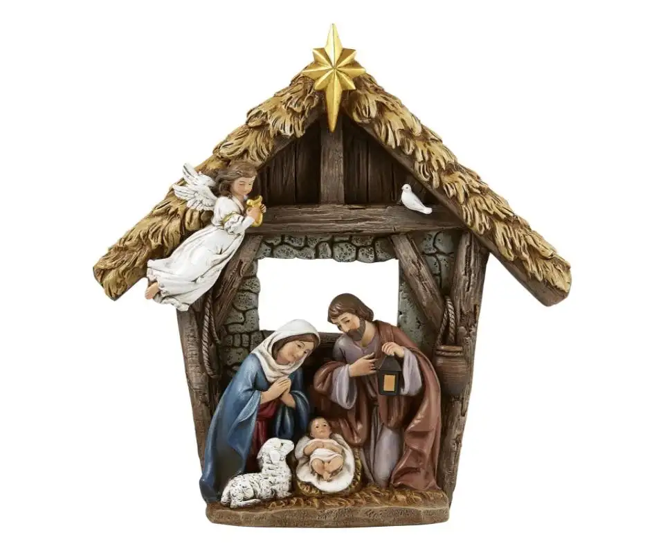 Figurine de l'avent en polyrésine/résine et de la nativité de noël, 9.25 pouces, dans la stabilité