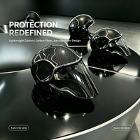 Casque de moto rétro léger en fibre de carbone certifié ECE DOT, absorption des chocs, doublure lavable, intégral/ouvert